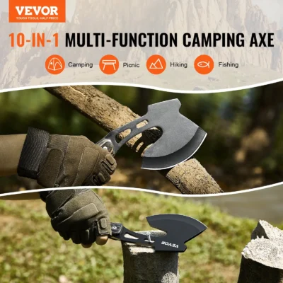 Hunting Knife and Hatchet Axe Combo Set with Sheath